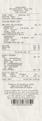 Fake Vibasel Outlets payment Receipt