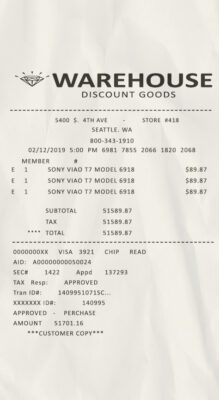 Fake Warehouse receipt