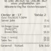 Fake Ying thai kitchen payment receipt