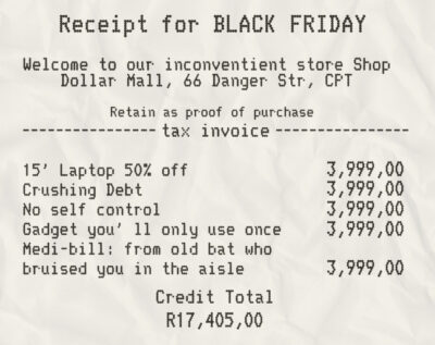 Fake black Friday payment check Receipt