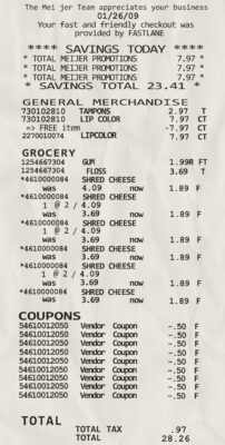 Fake the meijer team receipt