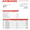 Fake Akbank enterprise Business Bank Statement