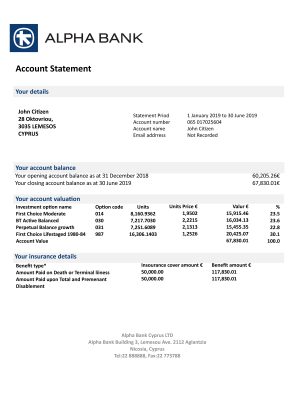 Fake Alpha Business Bank Statement