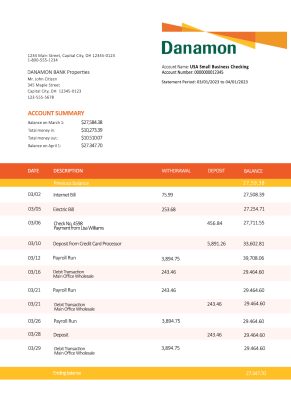 Fake Bank Danamon enterprise Business Statement