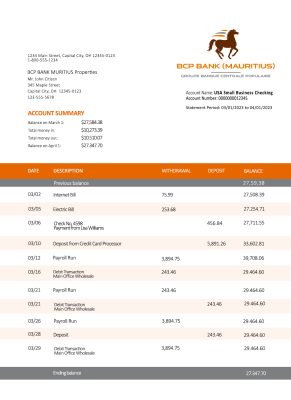 Fake Bcp Business Bank Statement