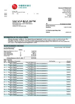 Fake CTBC Business Bank Statement