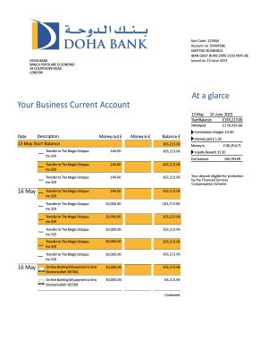 Fake Doha Business Bank Statement