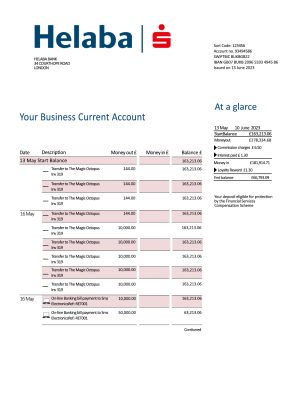 Fake Helaba Business Bank Statement