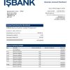 Fake ISBANK corporate Business Bank Statement