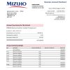 Fake Mizuho Financial Group Business Bank Statement