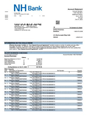 Fake NH Business Bank Statement