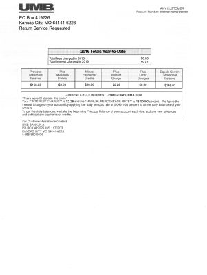Fake UMB Business Bank Statement
