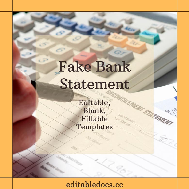 fillable bank statement
